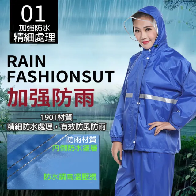【JAR嚴選】男女通款防風速乾反光雙層兩件式雨衣(雨季 雨天)