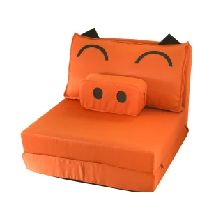 【BN-Home】Cute Piggy 慵懶造型豬沙發床 獨立筒升級款(單人沙發/沙發床/獨立筒床墊)