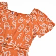 【ILEY 伊蕾】小花蕾絲縷空刺繡純棉洋裝(桔色；M-XL；1222087323)