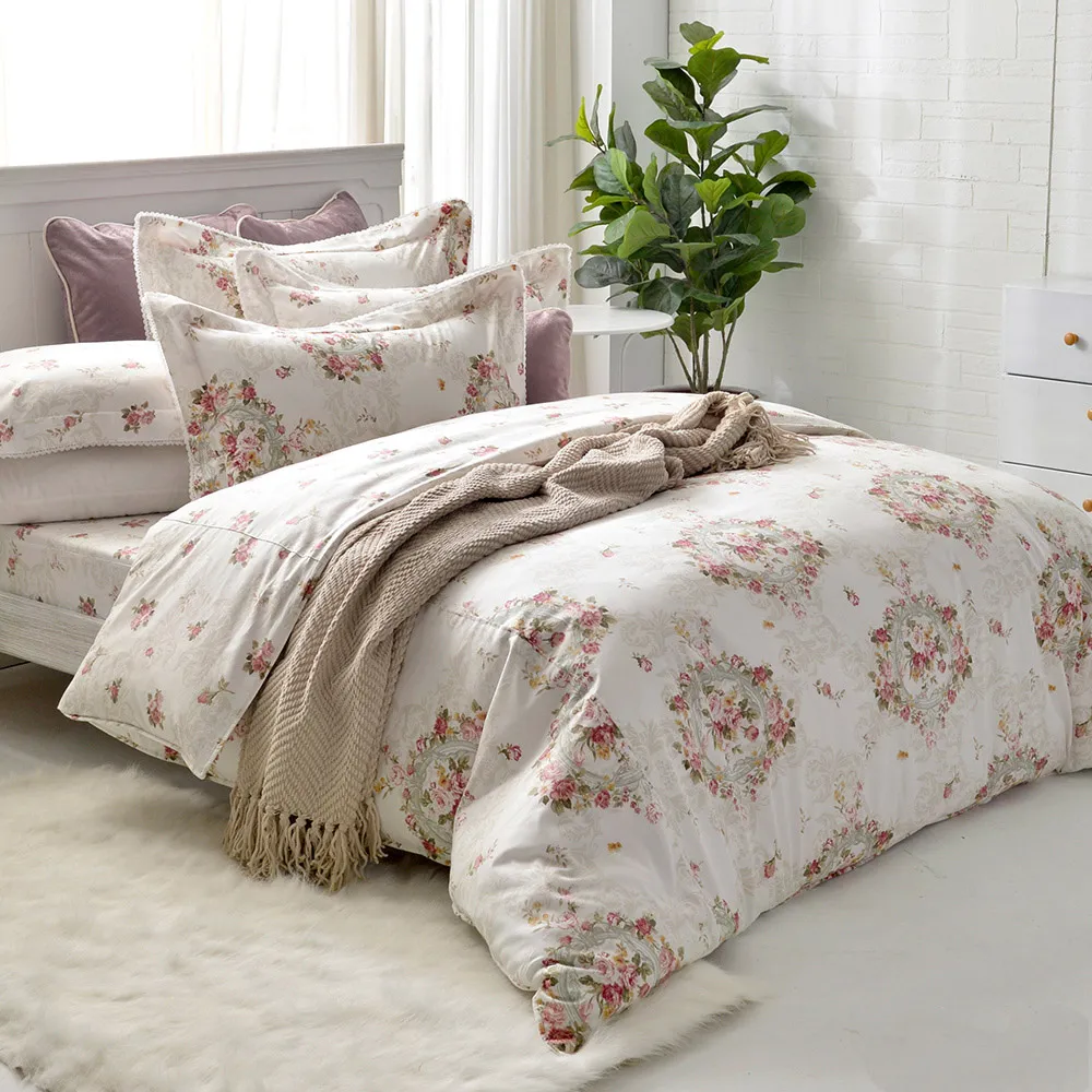 【LaBelle】精梳棉四件式兩用被床包組瑰麗花園(加大)