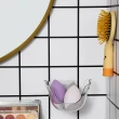 【Dagebeno荷生活】浴室免打孔可瀝水多功能收納架 粉撲美妝用品海綿托架(3入)