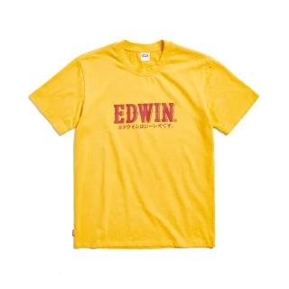 【EDWIN】男裝 復古LOGO短袖T恤(黃色)
