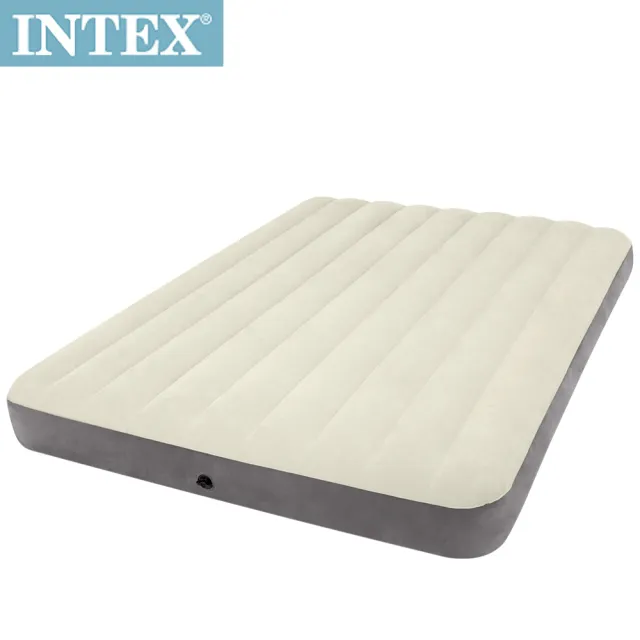【INTEX 原廠公司貨】新型氣柱-雙人加大植絨充氣床墊(寬152cm_64103)