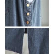 【ACheter】復古風水洗做舊棉牛仔背帶裙減齡款開叉吊帶中長裙無袖洋裝#118139(牛仔藍)
