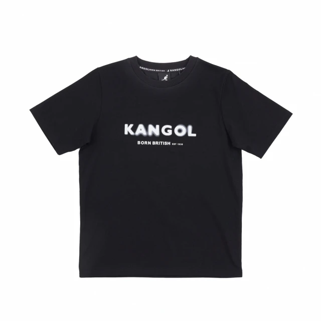【KANGOL】短袖 短T 黑 大LOGO 袋鼠 基本款 女(6322100720)