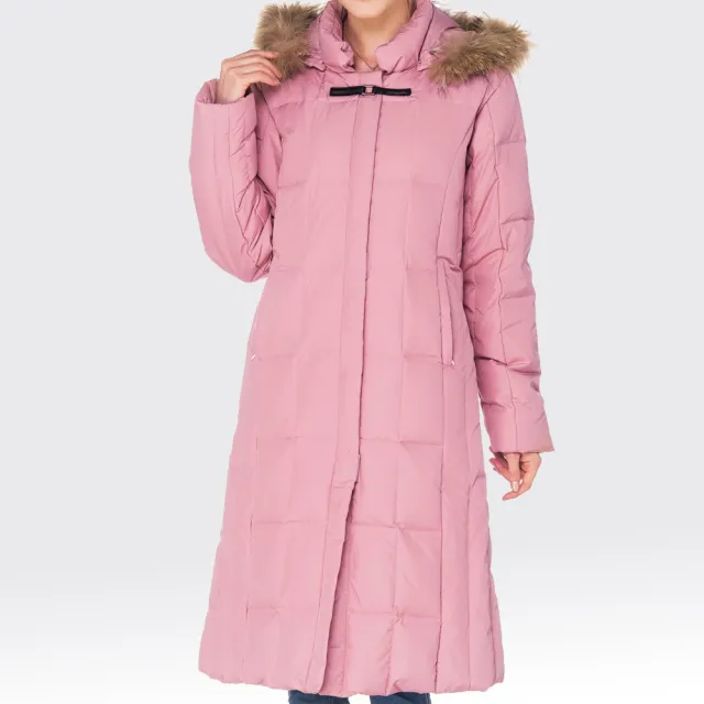 【SAMLIX山力士】JIS90%女防潑水羽絨保暖大衣外套#1051(紅紫.黑色.深紫.粉紅)