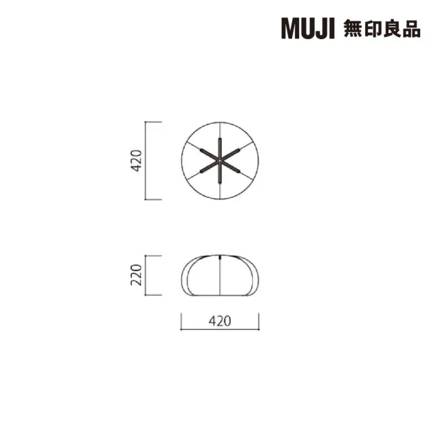 【MUJI 無印良品】泡芙懶骨頭本體/小/白x黑/寬42x深42x高22cm