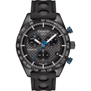 【TISSOT】天梭 PRS516 三眼計時手錶-黑/42mm(T1004173720100)