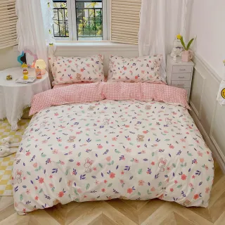 【LASOL 睡眠屋】100%精梳棉兩用被床包枕套組 雙人(捉迷藏B)