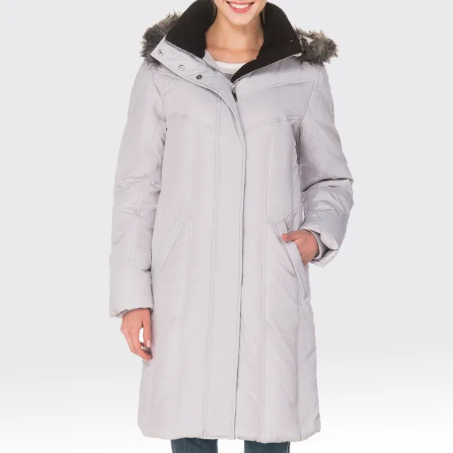 【SAMLIX山力士】JIS90%女防潑水保暖羽絨大衣外套#33411(黑色.紫色.灰色)