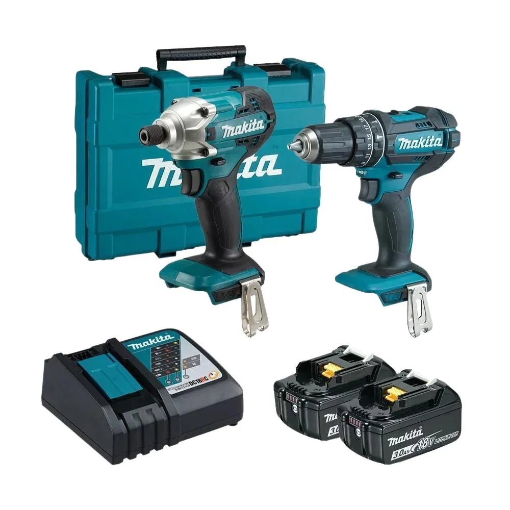 【MAKITA 牧田】18V鋰電雙機組-震動電鑽＋衝擊起子機(DLX2337)