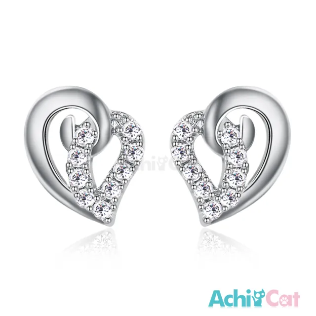 【AchiCat】純銀耳環．耳針式．愛心(新年禮物)