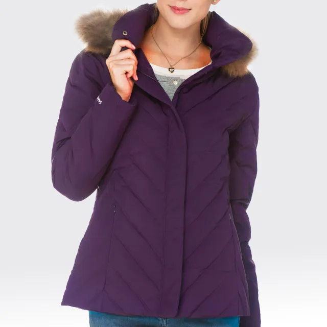 【SAMLIX山力士】JIS90%女防潑水保暖羽絨外套#37912(黑色.紫色.紅色)