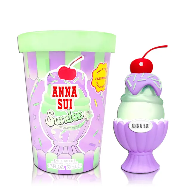 【ANNA SUI 安娜蘇】果漾聖代淡香水 50ml-戀愛紫檸(專櫃公司貨)