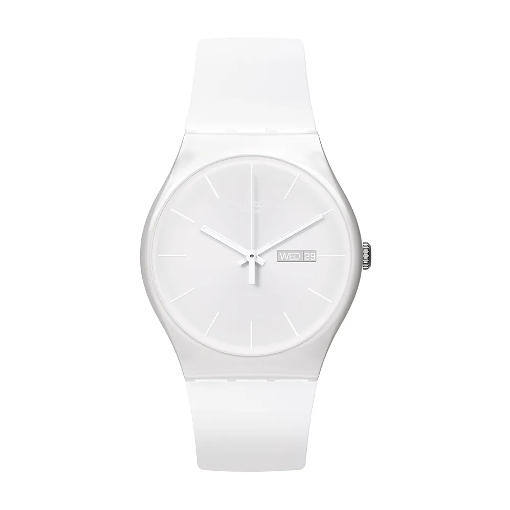 【SWATCH】Swatch New Gent 原創系列手錶 WHITE REBEL 男錶 女錶 手錶 瑞士錶 錶(41mm)
