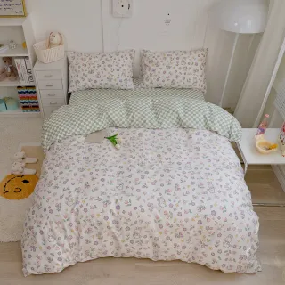 【LASOL 睡眠屋】100%精梳棉兩用被床包枕套組 加大(白日夢B)