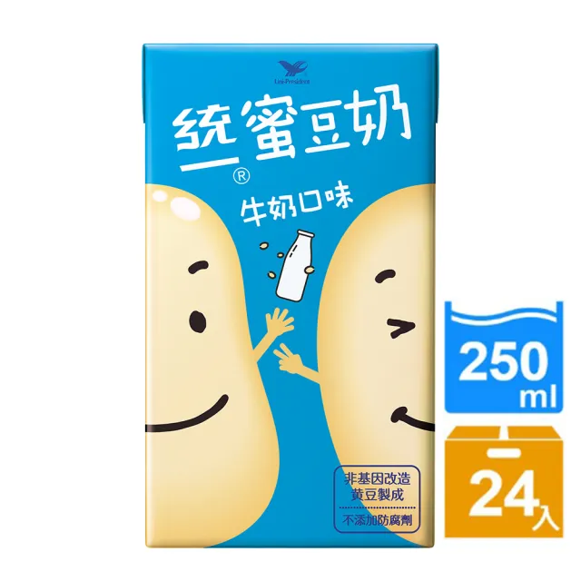 【統一】蜜豆奶牛奶口味250mlx24入/箱