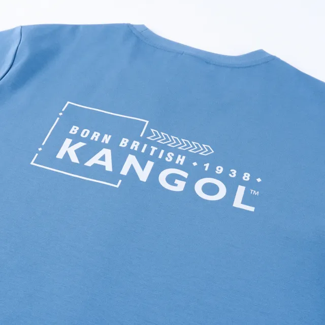 【KANGOL】短袖 短T 藍 小LOGO 涼感 排汗 上衣 男(6325102481)