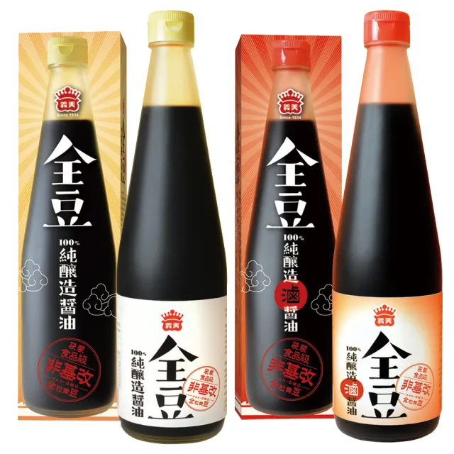 【義美】全豆純釀造滷醬油+醬油(520ml/瓶)