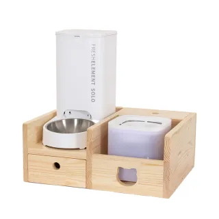 餵食器+飲水機 實木架(mini餵食器、SOLO餵食器專用)