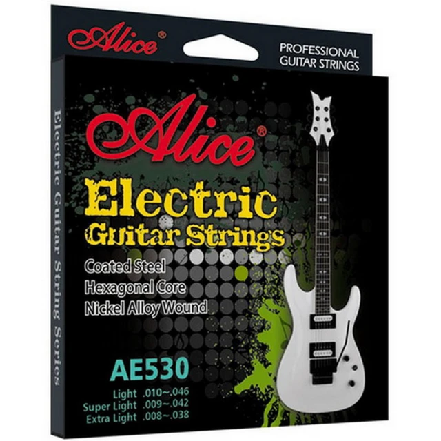 【Alice】AE530-SL 超輕型/防鏽/防變色/鍍金珠/鍍層進口六角鋼芯 電吉他套弦(09-42)