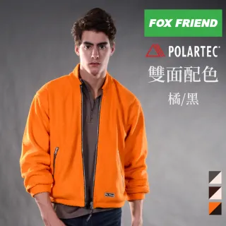 【FOX FRIEND 狐友】POLARTEC 珍珠刷毛/可雙面穿 保暖夾克(刷毛外套/立領/男外套)