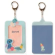 【小禮堂】迪士尼 史迪奇 造型票卡收納套鑰匙圈 - 藍鳳梨款(平輸品)