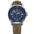 【VICTORINOX 瑞士維氏】Journey 1884 陶瓷錶圈 木質錶帶自動上鍊機械錶-藍43mm(VISA-241980.1 附原廠錶帶)
