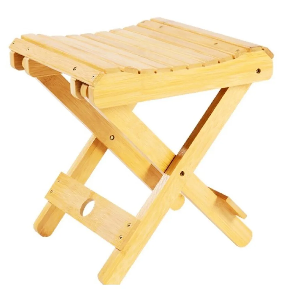 【May Shop】可手提實木折疊凳子便攜式釣魚椅換鞋凳戶外凳