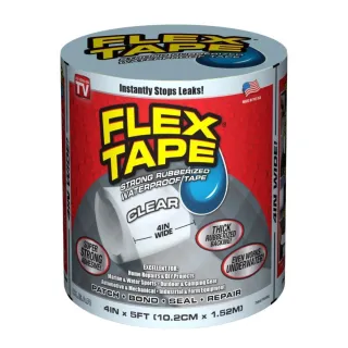 【FLEX TAPE】強固型修補膠帶4吋寬版 透明 美國製(FLEX TAPE)