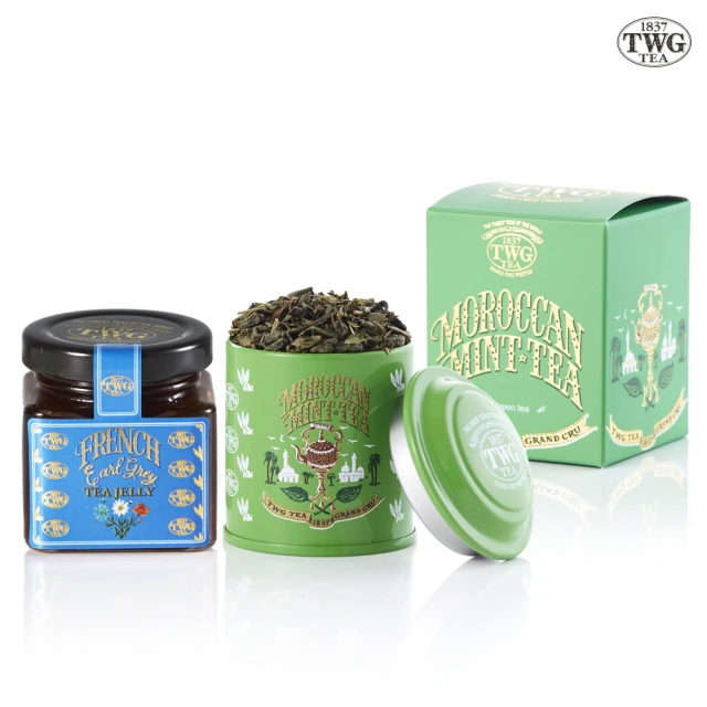 【TWG Tea】迷你茶罐果醬雙入組(摩洛哥薄荷綠茶20g/罐+法式伯爵茶果醬)