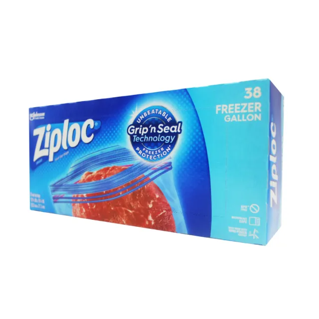 【Ziploc 密保諾】雙層夾鏈冷凍保鮮袋-大(38入*4盒)