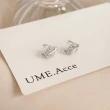 【UME.Acce】純銀樹葉鑲鑽小耳環(S925純銀 耳環 純銀耳環 樹葉 榯葉耳環 小耳環)