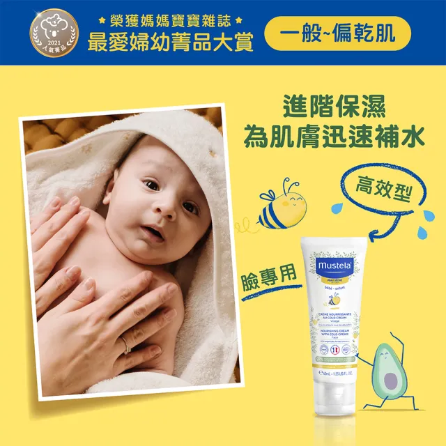 【Mustela 慕之恬廊】慕之幼 高效面霜 40ml(寶寶/新生兒/幼兒/兒童 臉部乳液)