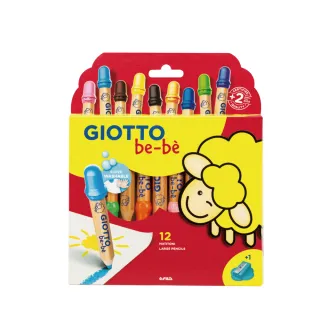 【義大利GIOTTO】可洗式寶寶木質蠟筆(12色)
