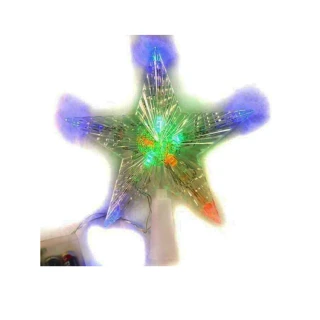 【聖誕裝飾品特賣】聖誕燈LED透明樹頂星電池燈(彩光 高亮度又環保)