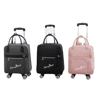 【ANTIAN】大容量時尚手提帆布拉桿包 商務旅行袋 可拉可背收納行李箱 便捷背包(16吋 情人節禮物)