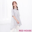 【RED HOUSE 蕾赫斯】休閒寬鬆長版襯衫(淺灰色)