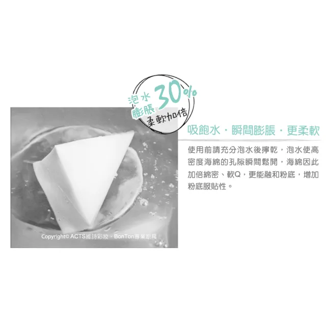 【ACTS 維詩彩妝】高密度Q海綿 直角三角形 8片/包
