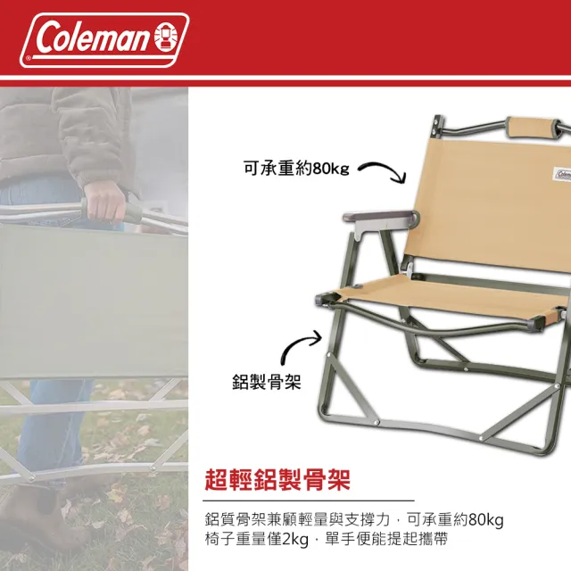 【Coleman】圍爐輕薄摺疊椅 土狼棕 CM-34675(露營椅 折疊椅 椅子 露營用品 逐露天下)