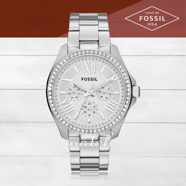 【FOSSIL】時尚精選_三眼顯示_不鏽鋼錶帶_氣質女錶(AM4481)