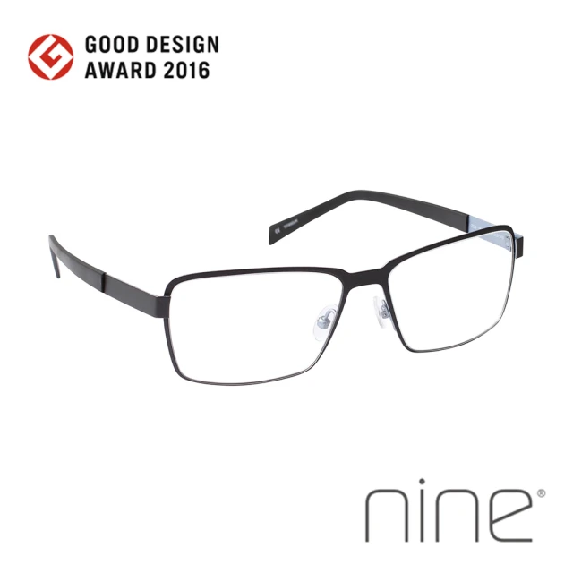 【nine 眼鏡】丹麥設計日本手工製造 EDGE系列光學眼鏡-(墨藍 EDGE 2229 BBL)