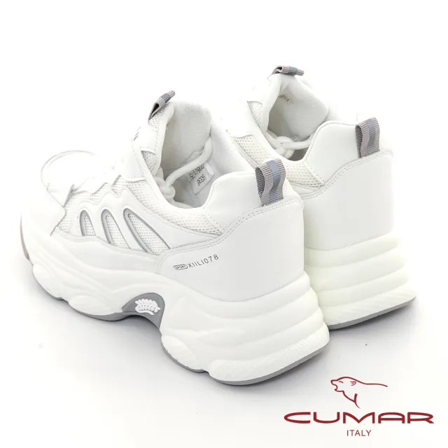 【CUMAR】厚底綁帶深口休閒鞋(白色)