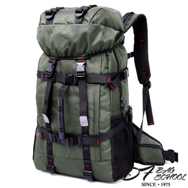 【DF BAGSCHOOL】行軍風超大容量防盜可上鎖尼龍後背包-共2色