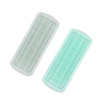 日本創意矽膠附蓋製冰盒 24冰格(軟式製冰盒)