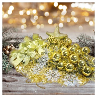 【聖誕裝飾品特賣】聖誕裝飾配件包組合-金銀色系(6尺 180cm樹適用 不含聖誕樹 不含燈)