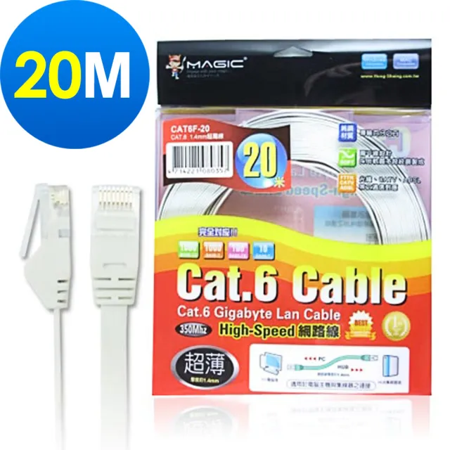 【MAGIC】Cat.6 超薄 Hight-Speed 網路線(20M)