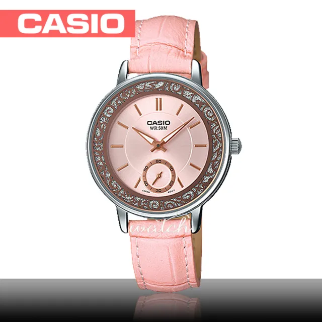 【CASIO 卡西歐】簡約大方_皮革錶帶_礦物玻璃_指針女錶(LTP-E408L)