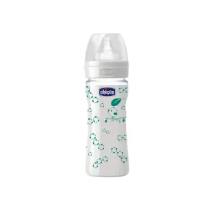 【Chicco 官方直營】舒適哺乳-自然率性玻璃奶瓶240ML-矽膠單孔