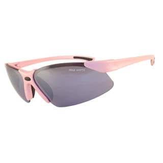 【MOLA】摩拉運動太陽眼鏡 超輕量23g UV400 女 小到一般臉 粉紅 灰色鏡片 LF1400-跑步高爾夫戶外登山